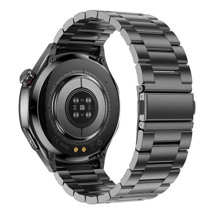 ET456 Steel Strap 1.56 Inch Round AMOLED Screen Smart Watch Bluetooth-Compatible Call ECG Health Monitor Sports Watch