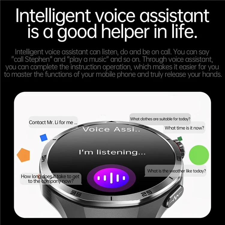 ET456 Steel Strap 1.56 Inch Round AMOLED Screen Smart Watch Bluetooth-Compatible Call ECG Health Monitor Sports Watch