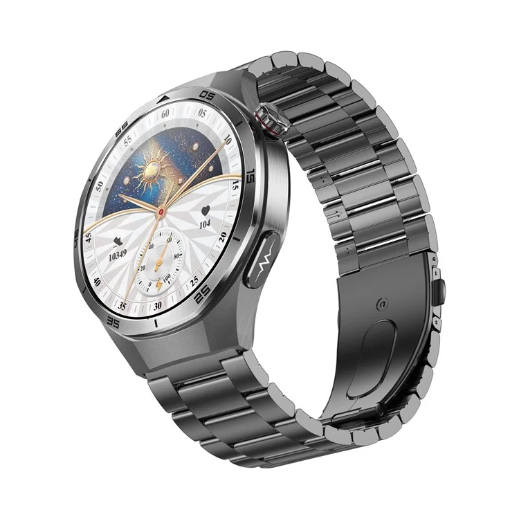 ET456 Steel Strap 1.56 Inch Round AMOLED Screen Smart Watch Bluetooth-Compatible Call ECG Health Monitor Sports Watch