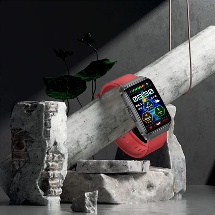 Pulsera Inteligente ET650 con Correa de Silicona, Monitor de Temperatura Corporal y Llamadas Bluetooth - Negro