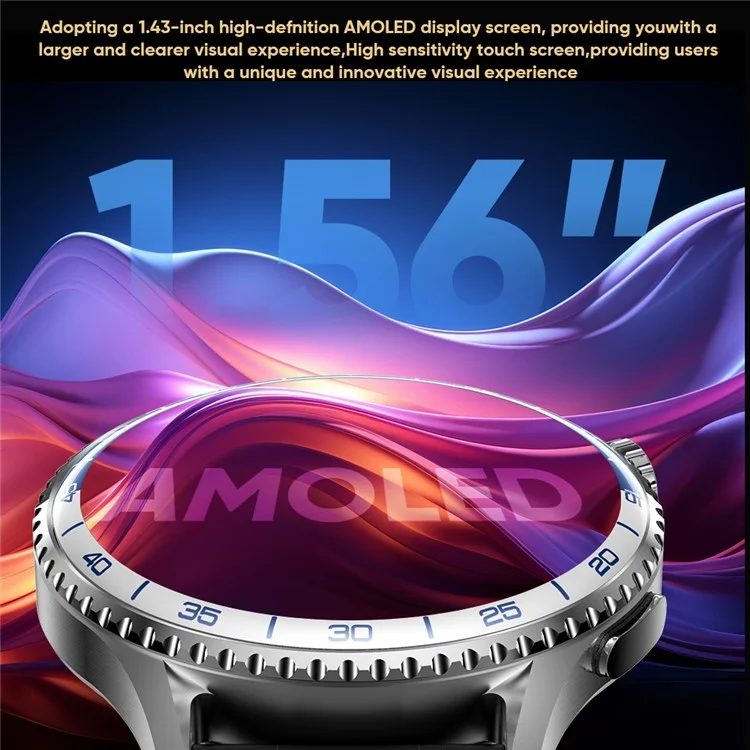 MT900 ECG Smart Watch 1.56 AMOLED Display Alipay Bluetooth-Compatible Calling Health Monitor Sport Watch - Black