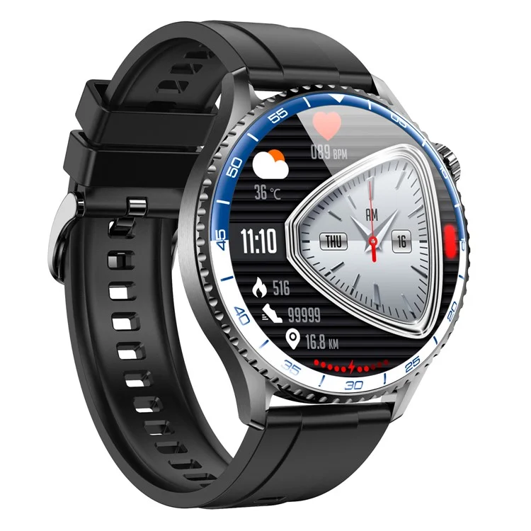 MT900 ECG Smart Watch 1.56 AMOLED Display Alipay Bluetooth-Compatible Calling Health Monitor Sport Watch - Black