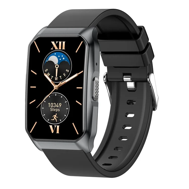 Bracelet connecté T69 Moniteur d'activité physique Écran incurvé Compatible Bluetooth Appels Suivi de la santé Bracelet de sport - Noir
