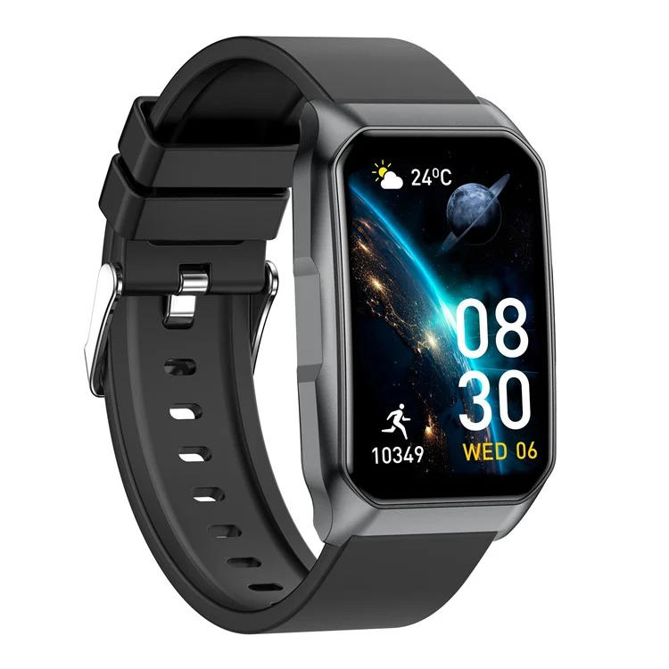Bracelet connecté T69 Moniteur d'activité physique Écran incurvé Compatible Bluetooth Appels Suivi de la santé Bracelet de sport - Noir