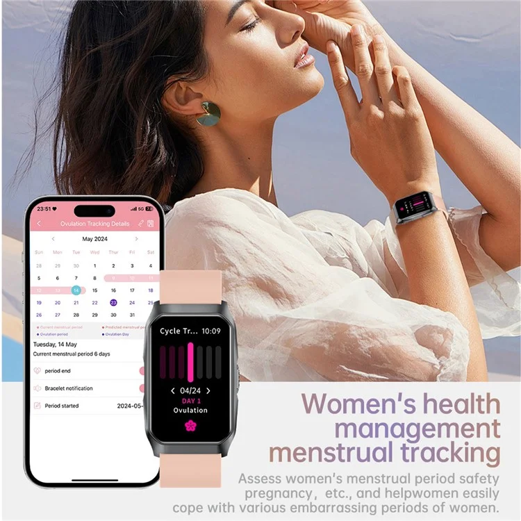 Bracelet connecté T69 Moniteur d'activité physique Écran incurvé Compatible Bluetooth Appels Suivi de la santé Bracelet de sport - Noir
