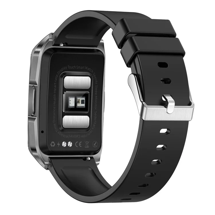 ET650 Pulsera Inteligente de Cuero + Silicona con Monitor de Temperatura Corporal y Llamadas Bluetooth - Negro