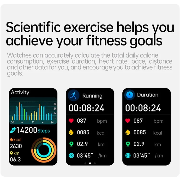 ET650 Pulsera Inteligente de Cuero + Silicona con Monitor de Temperatura Corporal y Llamadas Bluetooth - Negro