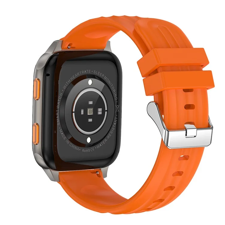 FW12 Smartwatch da 1,85 pollici con Monitoraggio Frequenza Cardiaca e Ossigeno nel Sangue, Chiamate Bluetooth, Tracker di Salute - Arancione