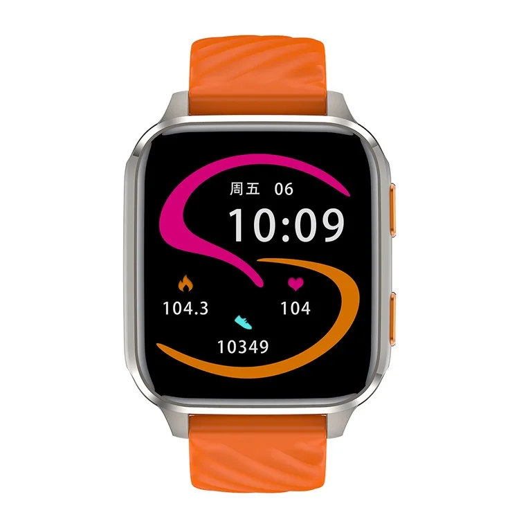 FW12 Smartwatch da 1,85 pollici con Monitoraggio Frequenza Cardiaca e Ossigeno nel Sangue, Chiamate Bluetooth, Tracker di Salute - Arancione