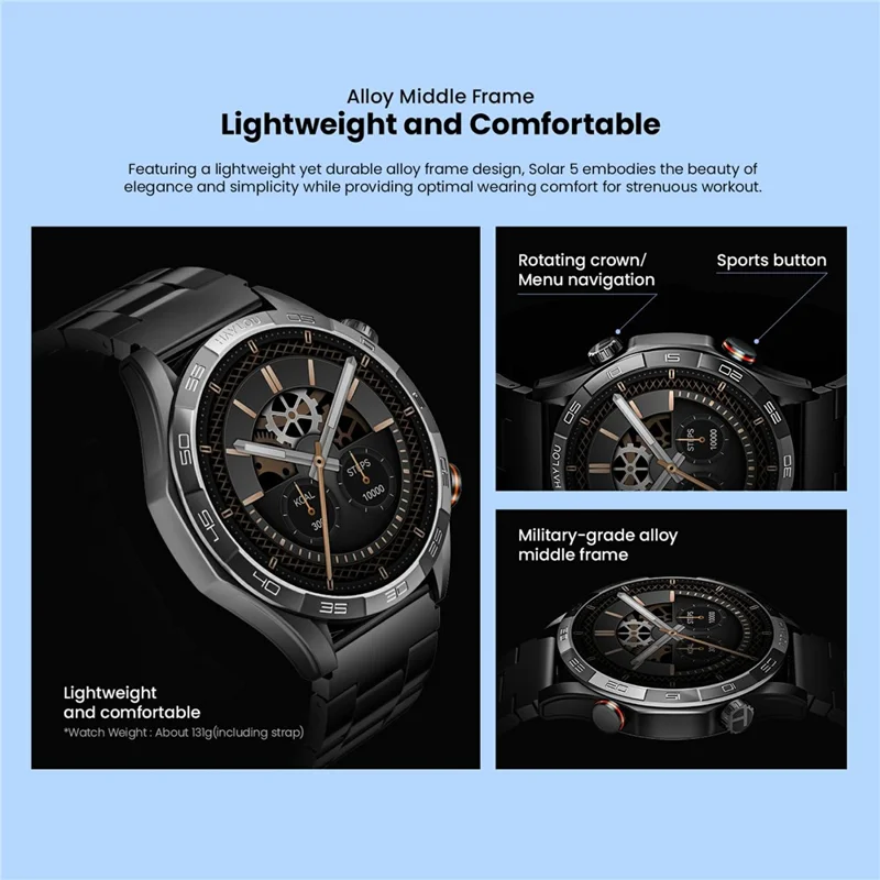 HAYLOU Solar 5 1.58 Inch AMOLED Screen Smart Watch Health Monitor Bluetooth-compatible Call Wristwatch - Silver