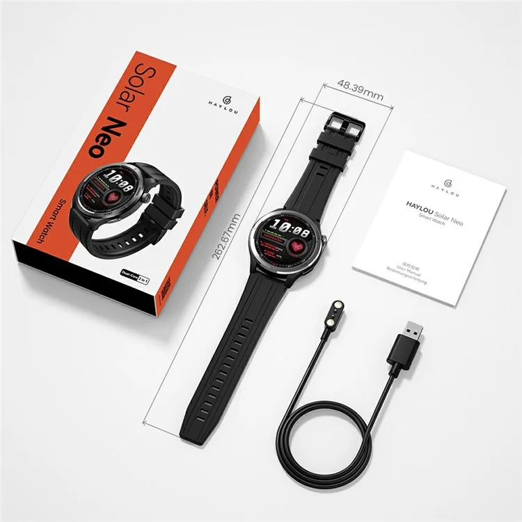 Reloj Inteligente HAYLOU Solar Neo LS21 de 1,53 Pulgadas con Múltiples Modos Deportivos, Monitoreo de Salud y Llamadas Bluetooth - Negro