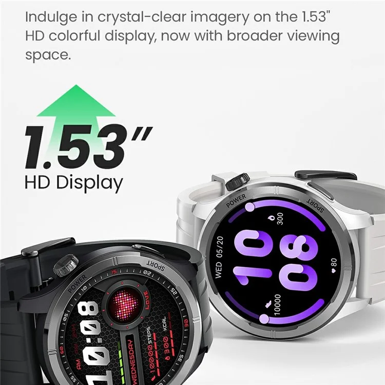 Reloj Inteligente HAYLOU Solar Neo LS21 de 1,53 Pulgadas con Múltiples Modos Deportivos, Monitoreo de Salud y Llamadas Bluetooth - Negro