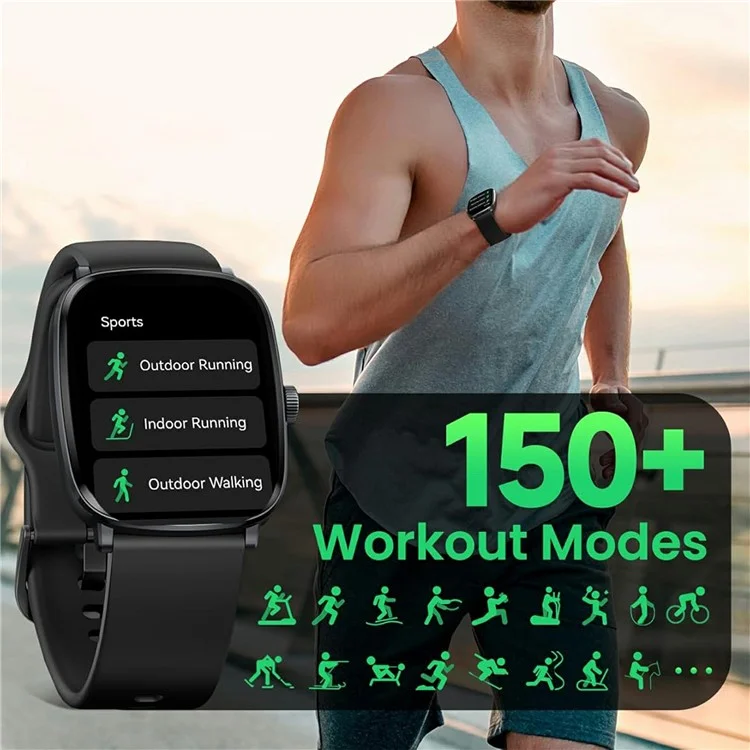 HAYLOU RS5 LS19 2.01 Inch AMOLED Screen Health Monitoring Smart Watch Bluetooth-Compatible Calling Fitness Tracker - Silver