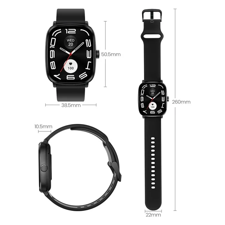 HAYLOU RS5 LS19 2.01 Inch AMOLED Screen Health Monitoring Smart Watch Bluetooth-Compatible Calling Fitness Tracker - Silver