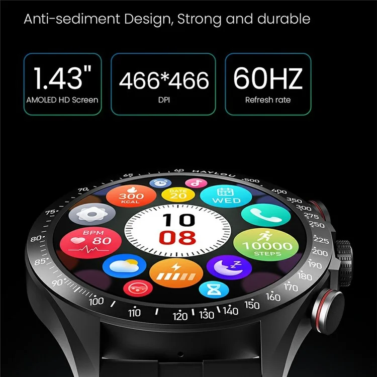 Reloj Inteligente HAYLOU Solar Pro LS18 de 1,43 Pulgadas con Pantalla AMOLED, Llamadas Bluetooth, Monitor de Salud y Deportes - Negro