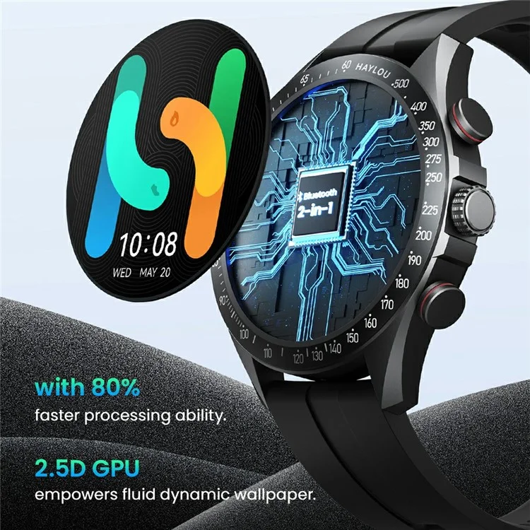 Reloj Inteligente HAYLOU Solar Pro LS18 de 1,43 Pulgadas con Pantalla AMOLED, Llamadas Bluetooth, Monitor de Salud y Deportes - Negro