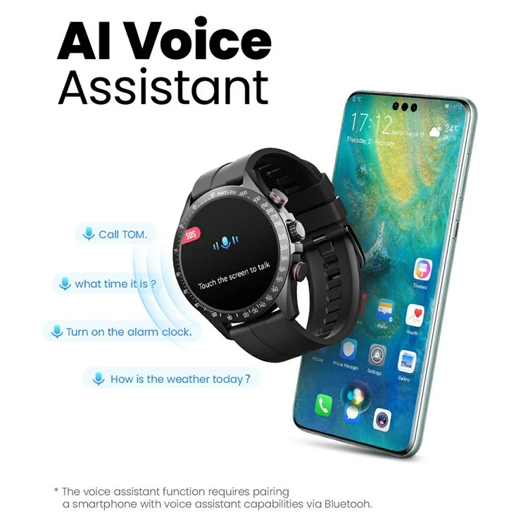 Reloj Inteligente HAYLOU Solar Pro LS18 de 1,43 Pulgadas con Pantalla AMOLED, Llamadas Bluetooth, Monitor de Salud y Deportes - Negro