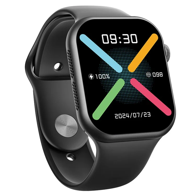 WEKOME WH-08 Smart Watch BT 5.4 2.01 Inch HD Screen Health Monitor Multi-Language Support NFC - Black