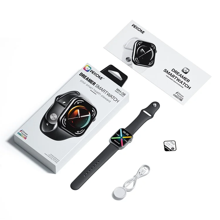 WEKOME WH-08 Smart Watch BT 5.4 2.01 Inch HD Screen Health Monitor Multi-Language Support NFC - Black