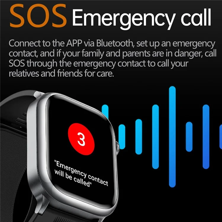 Reloj Inteligente TK66 con Monitor de Presión Arterial y ECG, Llamadas Bluetooth y Alerta SOS de Emergencia - Azul