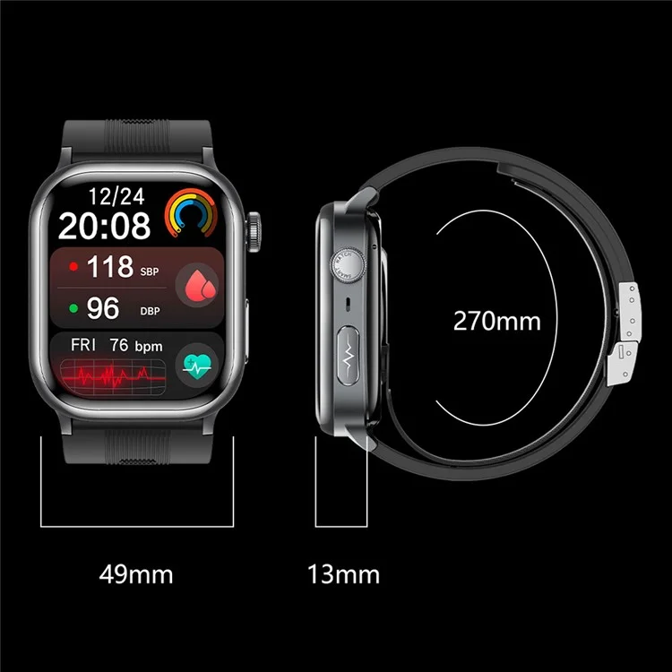 Reloj Inteligente TK66 con Monitor de Presión Arterial y ECG, Llamadas Bluetooth y Alerta SOS de Emergencia - Azul