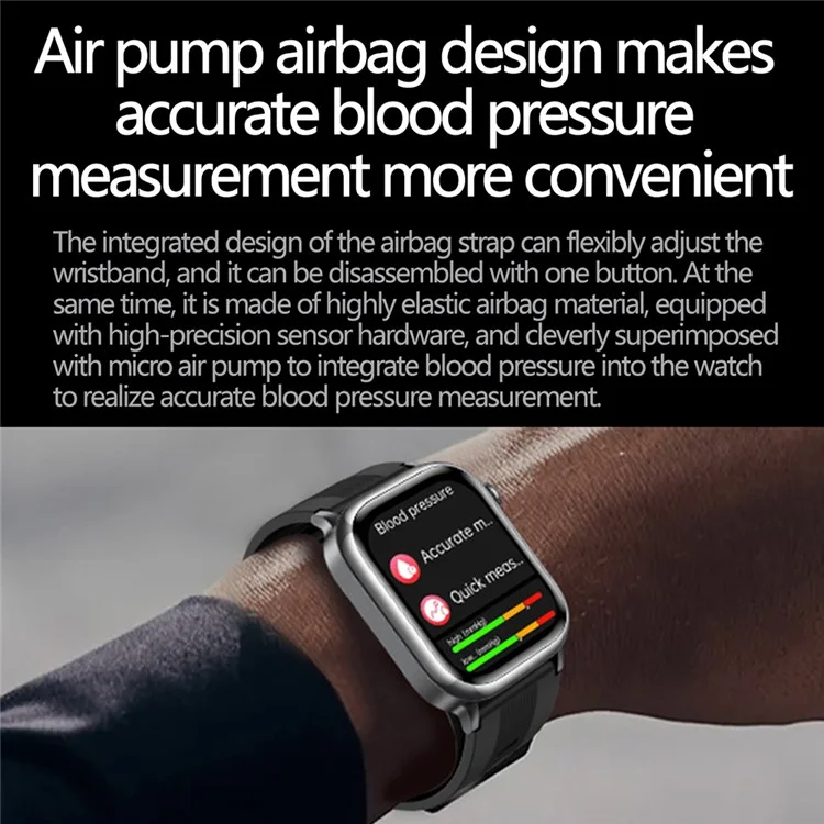 Reloj Inteligente TK66 con Monitor de Presión Arterial y ECG, Llamadas Bluetooth y Alerta SOS de Emergencia - Azul