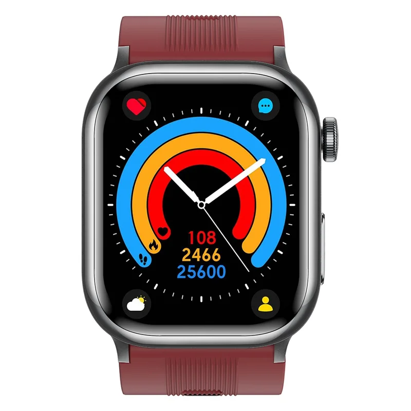 Reloj inteligente TK66 con monitor de tensión arterial y ECG, llamadas Bluetooth y alerta de emergencia SOS - Rojo