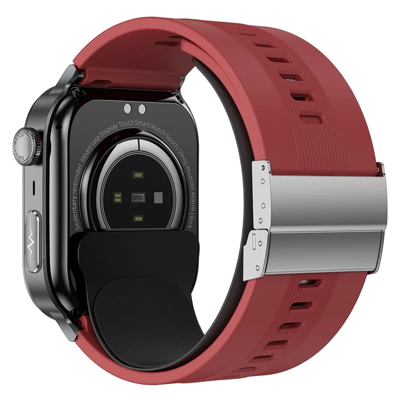 Reloj inteligente TK66 con monitor de tensión arterial y ECG, llamadas Bluetooth y alerta de emergencia SOS - Rojo