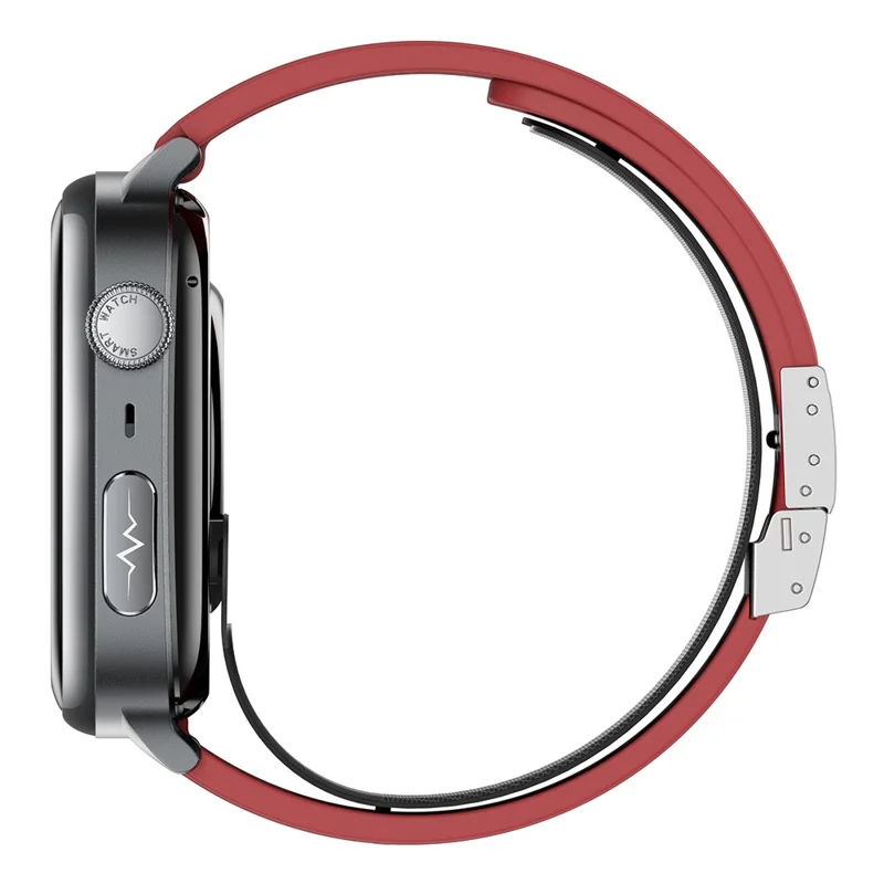Reloj inteligente TK66 con monitor de tensión arterial y ECG, llamadas Bluetooth y alerta de emergencia SOS - Rojo