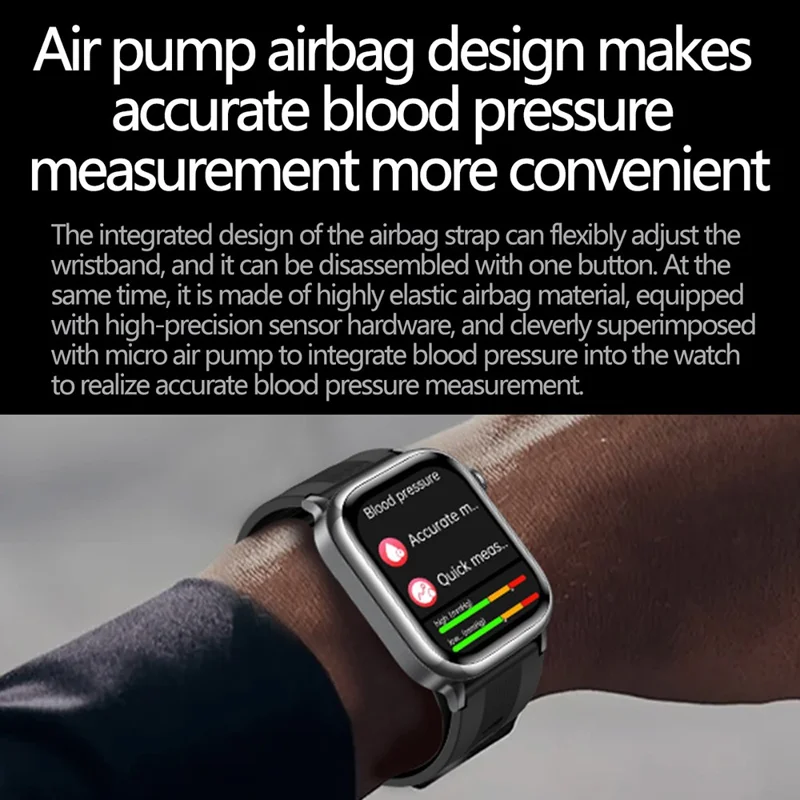 Reloj inteligente TK66 con monitor de tensión arterial y ECG, llamadas Bluetooth y alerta de emergencia SOS - Rojo