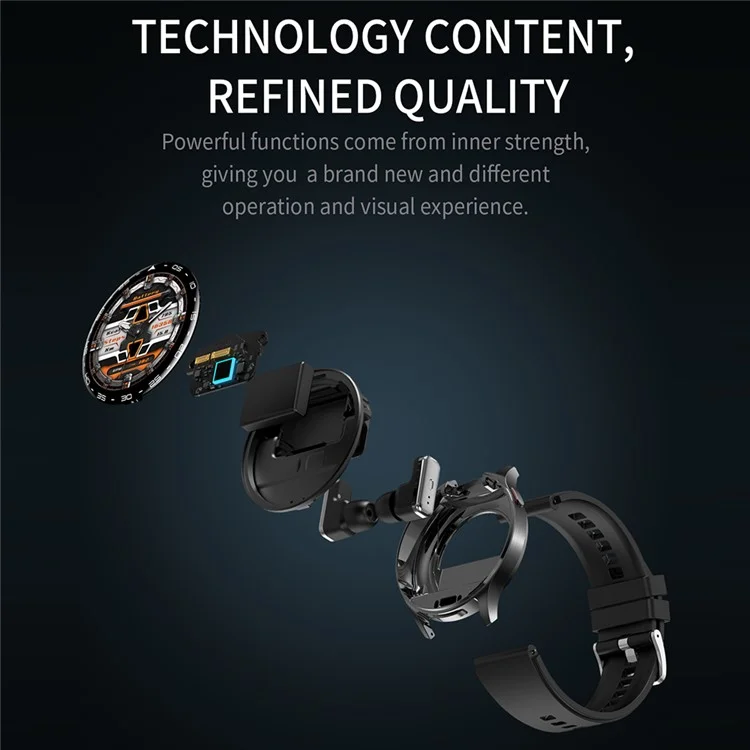T97 2-in-1 Smartwatch mit kabellosen Kopfhörern Bluetooth-kompatibel Anrufe Gesundheitsüberwachung Sportwasserdichte Uhr - Gold