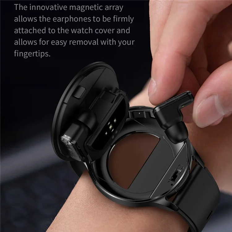 T97 2-in-1 Smartwatch mit kabellosen Kopfhörern Bluetooth-kompatibel Anrufe Gesundheitsüberwachung Sportwasserdichte Uhr - Gold