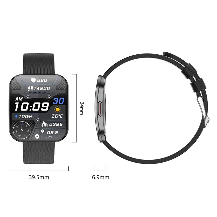 U17 1.85 Inch AMOLED Curved Screen Smart Watch Bluetooth-compatible Calling Fitness Tracker - Pink