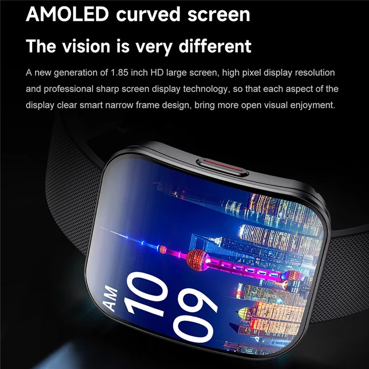 U17 1.85 Inch AMOLED Curved Screen Smart Watch Bluetooth-compatible Calling Fitness Tracker - Pink