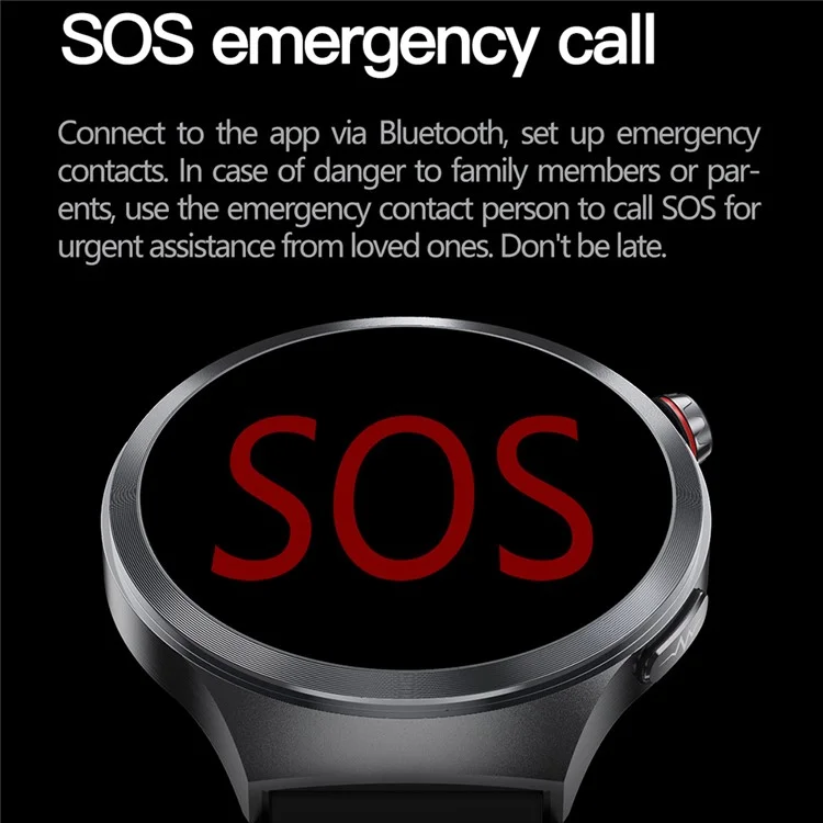 ET475 1.73 Inch AMOLED Screen Smart Watch ECG Health Monitor Bluetooth-Compatible Calling Watch, Leather Strap - Black
