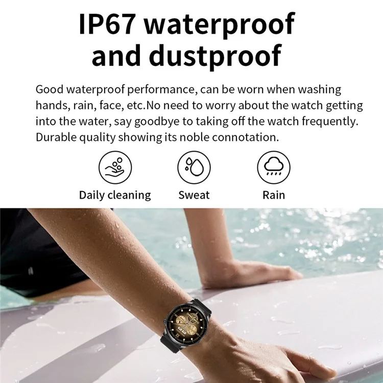 T98 Smartwatch mit integrierten Ohrhörern AMOLED Rundbildschirm Wasserdichte Bluetooth-kompatible Anruf-Uhr - Gold