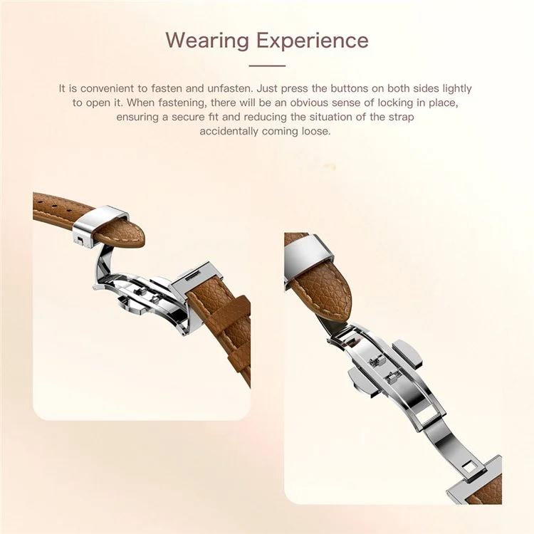 Dora T Smart Watch for Women Fitness Tracker IP68 Waterproof Heart Rate Monitor Smartwatch, Leather Band - Rose Gold Case / Brown