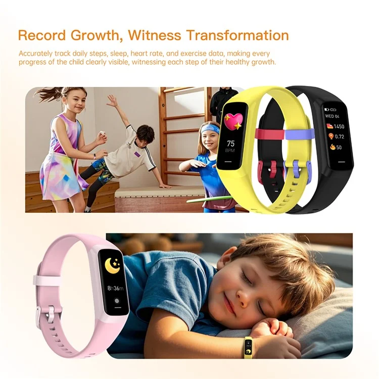 Relógio inteligente para crianças Wish 3 com sistema de recompensa, controle parental, monitoramento de exercícios e pulseira inteligente - Amarelo