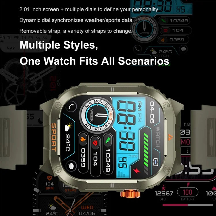 D16 Smart Watch Multifunctional Bluetooth-Compatible Calling Waterproof Pedometer Fitness Tracker for Men - Black