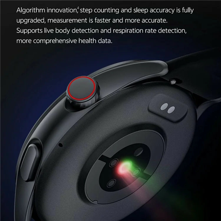 GTR3 1.43 Inch AMOLED Screen Smart Watch Bluetooth-Compatible Calling Fitness Tracker Health Monitor - Black