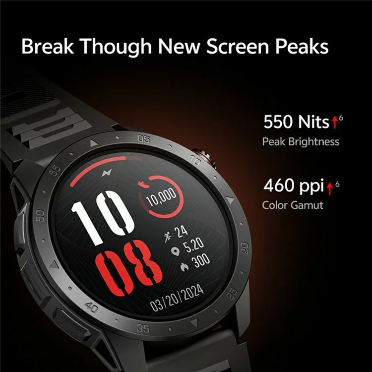 GTX2 1.43 Inch AMOLED Screen Smart Watch Multi Sport Modes Bluetooth-Compatible Calling Health Monitor - Dark Grey
