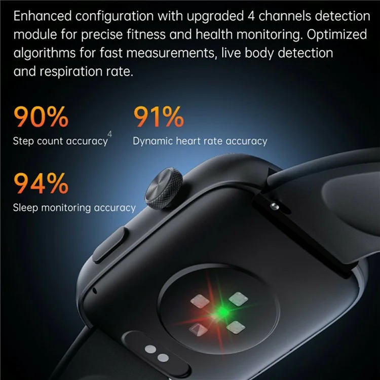 GTS8 1.95 Inch AMOLED HD Screen Smart Watch Health Monitor Bluetooth-Compatible Calling Fitness Tracker - Black