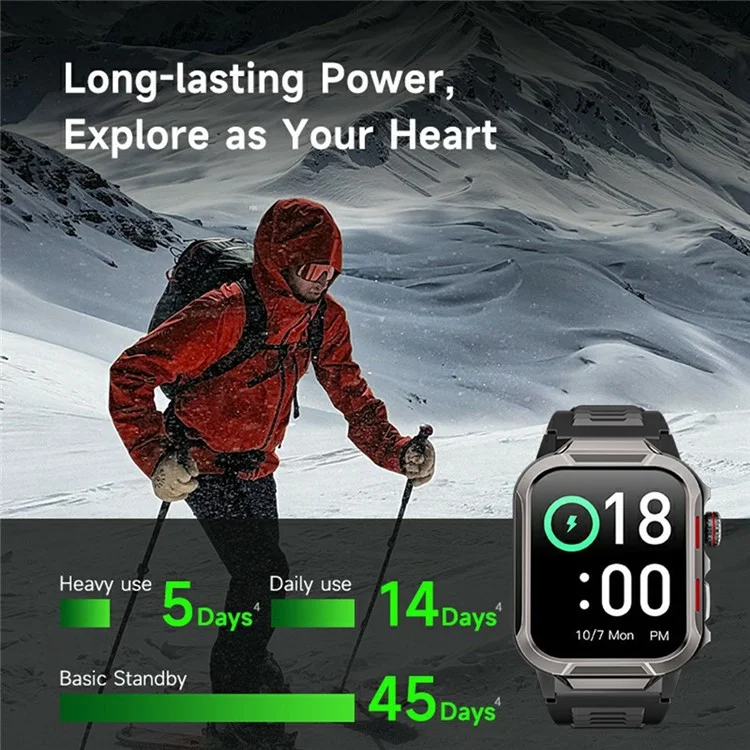 GTS9 1.96 Inch Smart Watch Bluetooth-Compatible Calling Health Monitor Fitness Tracker for Outdoor Sports - Black+Black