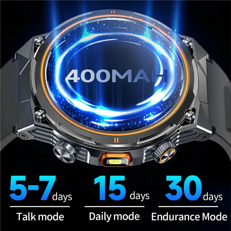 AK81 1.46 Inch IPS Screen Smart Watch Heart Rate Monitor Bluetooth-Compatible Calling Sports Wristwatch, Silicone Strap - Black