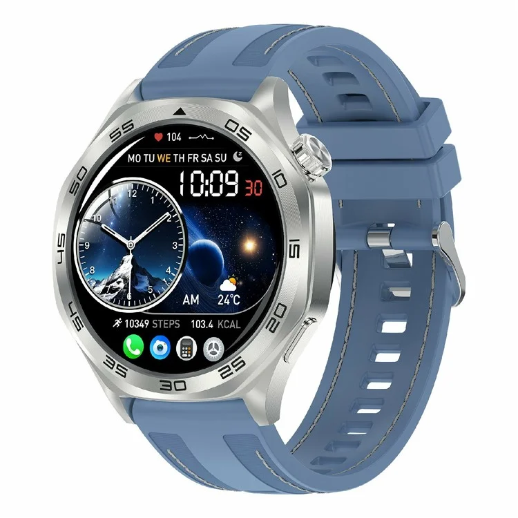 AK83 Smartwatch Sportivo con Cinturino in TPU+Nylon - Chiamate Bluetooth, Monitoraggio Frequenza Cardiaca e Pressione Sanguigna - Blu