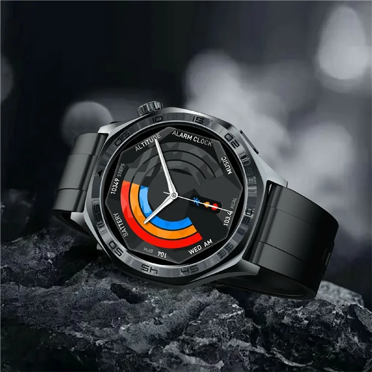AK83 TPU Strap Smart Watch Bluetooth-Compatible Call Heart Rate Blood Pressure Monitor Sports Watch - Black