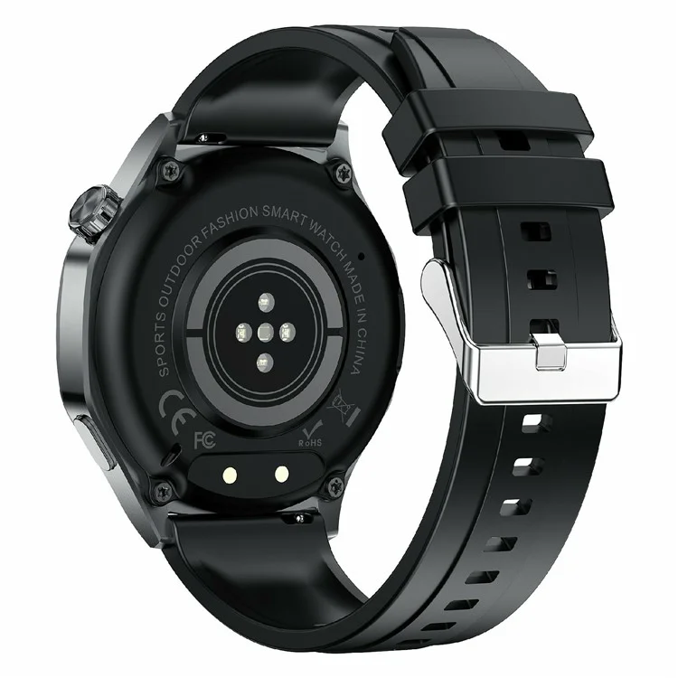 AK83 TPU Strap Smart Watch Bluetooth-Compatible Call Heart Rate Blood Pressure Monitor Sports Watch - Black