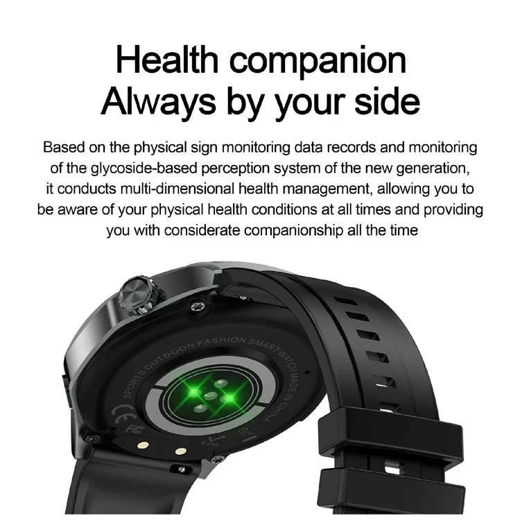 AK83 TPU Strap Smart Watch Bluetooth-Compatible Call Heart Rate Blood Pressure Monitor Sports Watch - Black