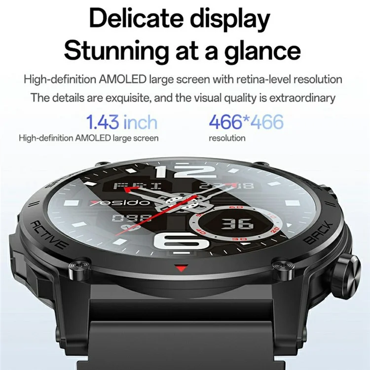 YESIDO IO31 AMOLED Smartwatch Fitness-Tracker mit Herzfrequenzmessung IP68 wasserdicht