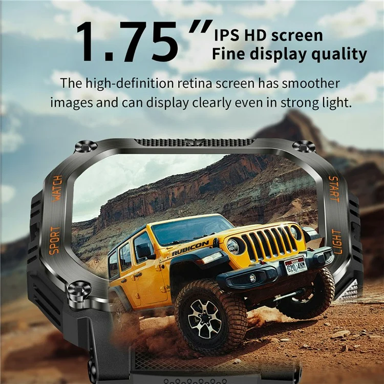 HT34 Smartwatch Deportivo para Exteriores Fitness Tracker Resistente al Agua 30M con Monitor de Frecuencia Cardíaca / Oxígeno en Sangre / Sueño - Negro